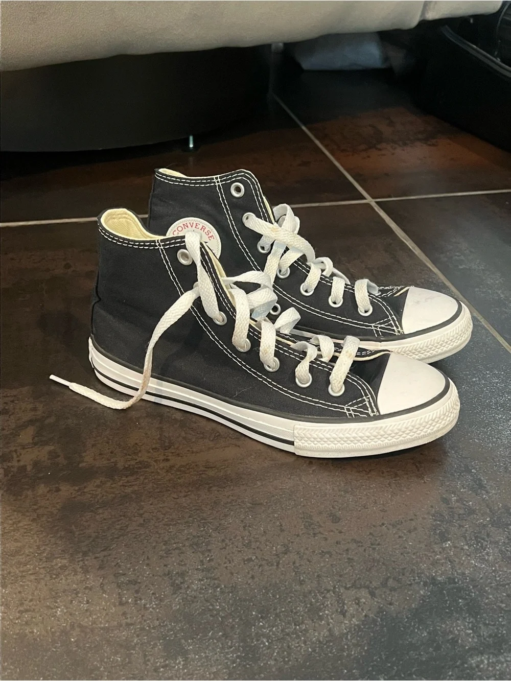 Converse Kids High Top Sneakers - Black with White Accents